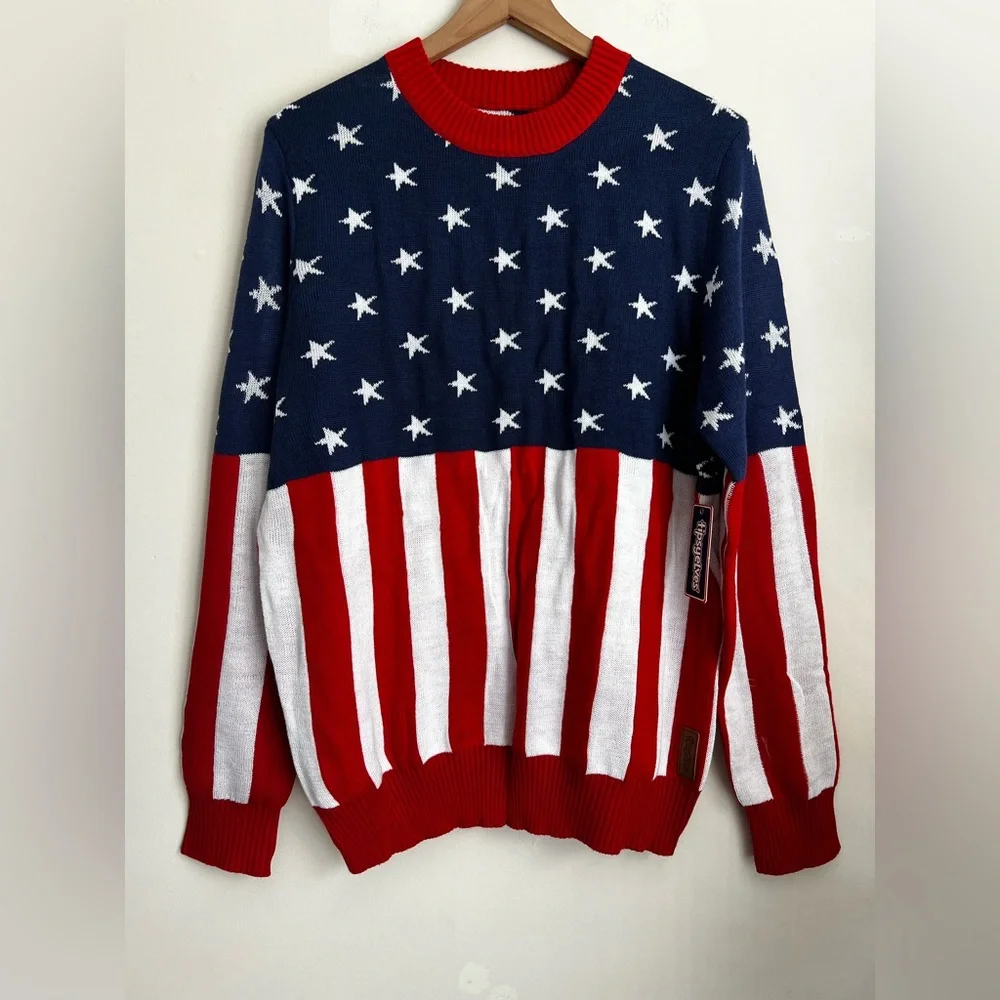 Tipsy Elves Lightweight American Flag USA Sweater XL - Picture 1 of 6